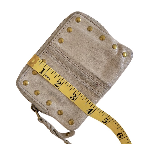 Fossil Genuine Leather Shiny Beige zip up card holder wallet - Picture 9 of 10